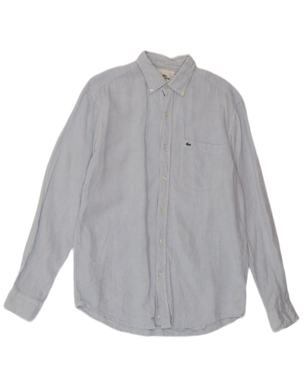 Lacoste Herre Regular Fit skjorte str. 40 Medium Blue Linen