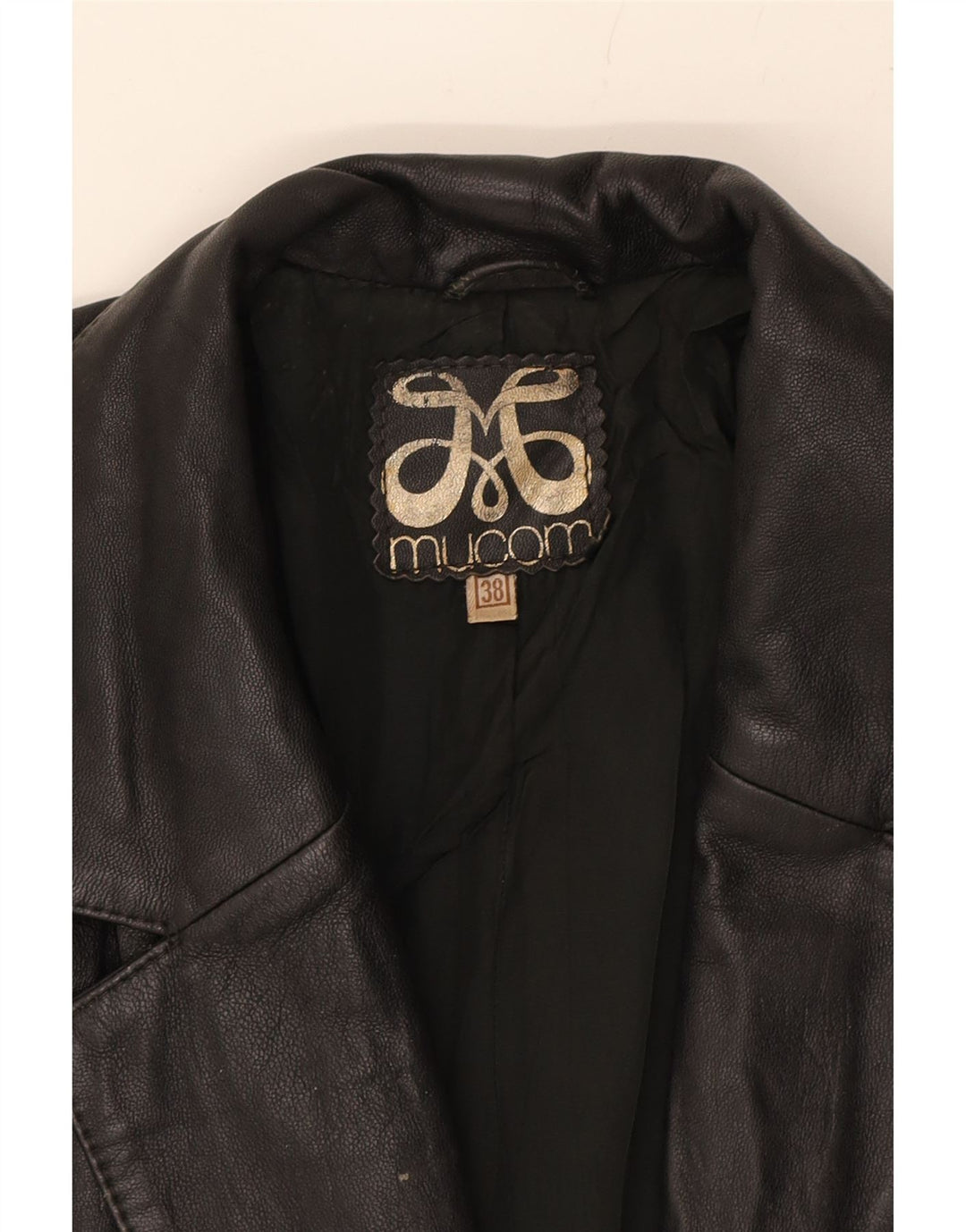 VINTAGE Womens Leather 1 Button Blazer Jacket EU 38 Medium Black Vintage Vintage and Second-Hand Vintage from Messina Hembry 