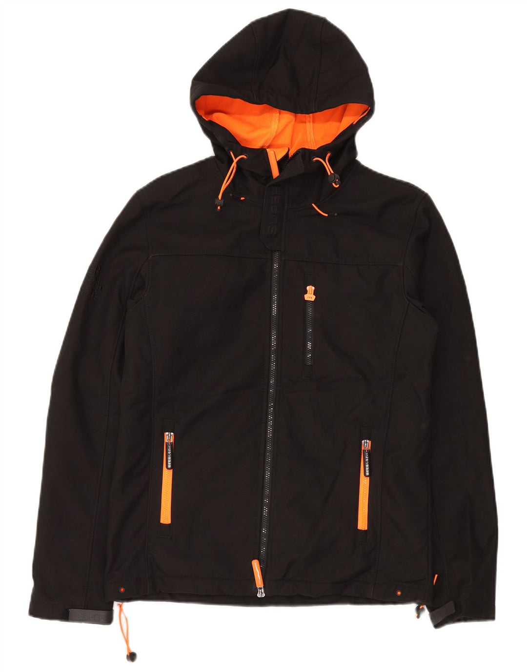 SUPERDRY Herre The Windtrekker Hooded Windbreaker Jacket UK 38 Medium Black