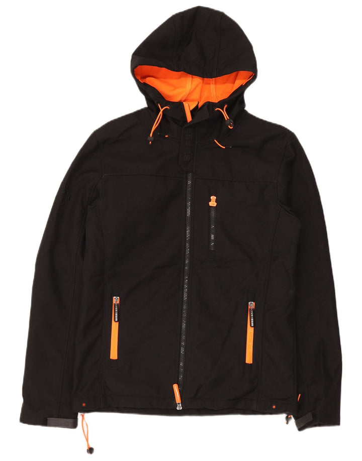 SUPERDRY Herre The Windtrekker Hooded Windbreaker Jacket UK 38 Medium Black