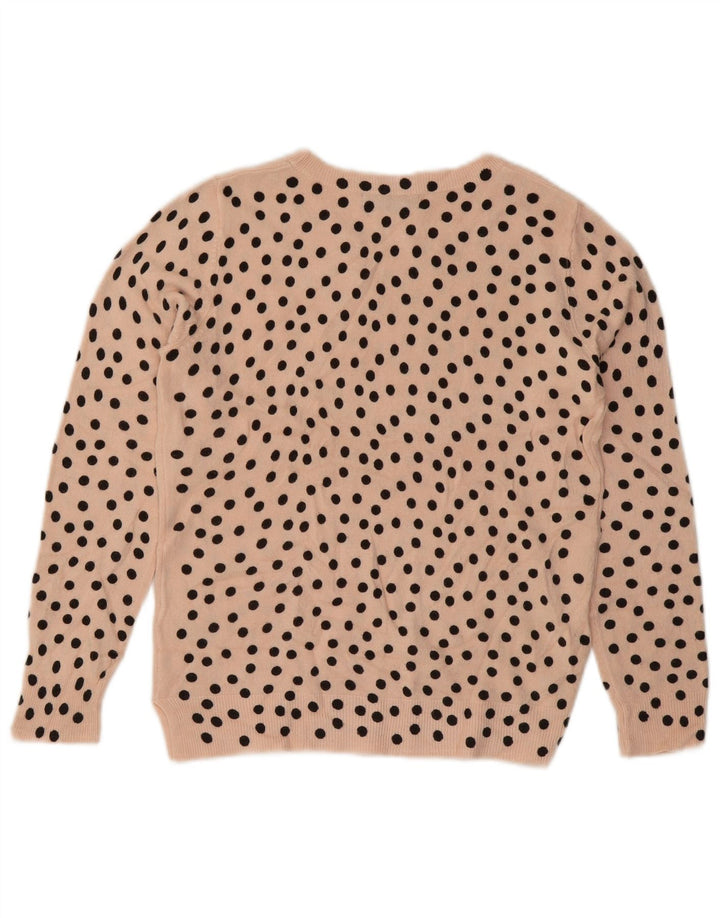 Marks & Spencer Dame Boat Neck Jumper Sweater UK 14 Medium Pink Polka Dot