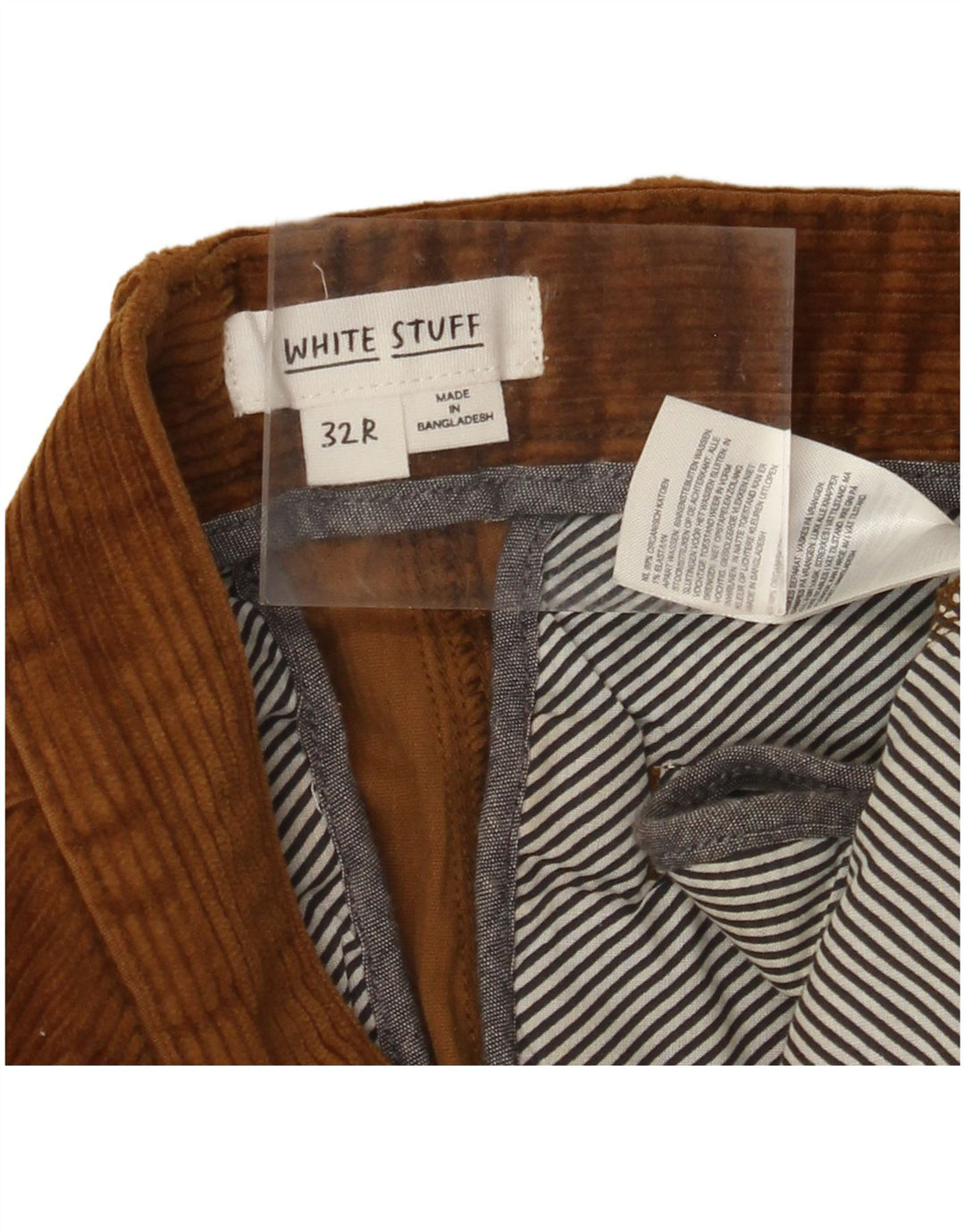 HVIDE TING Herre Slim Corduroy Bukser W32 L29 Brun Bomuld