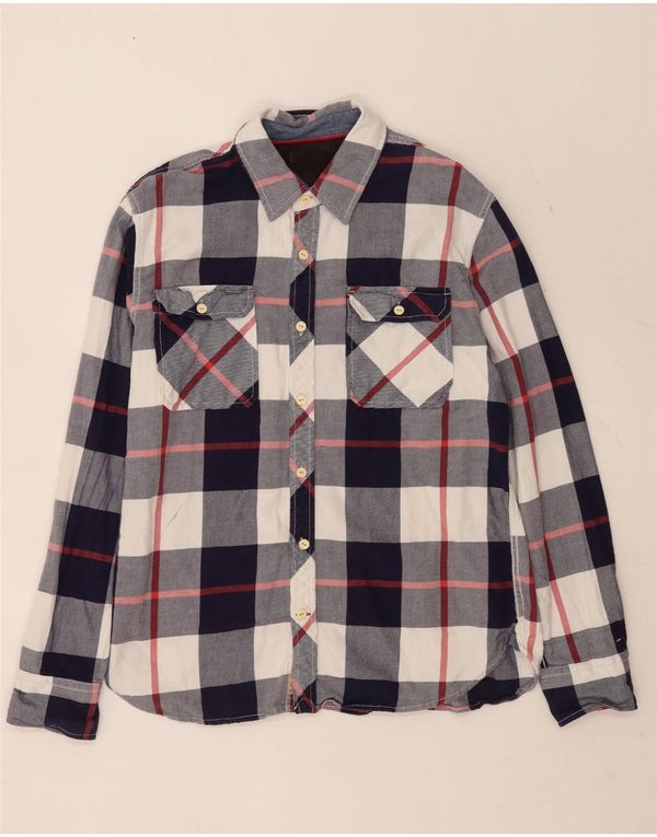 Tommy Hilfiger Herre Flanellskjorte XL Blå Ternet Bomuld
