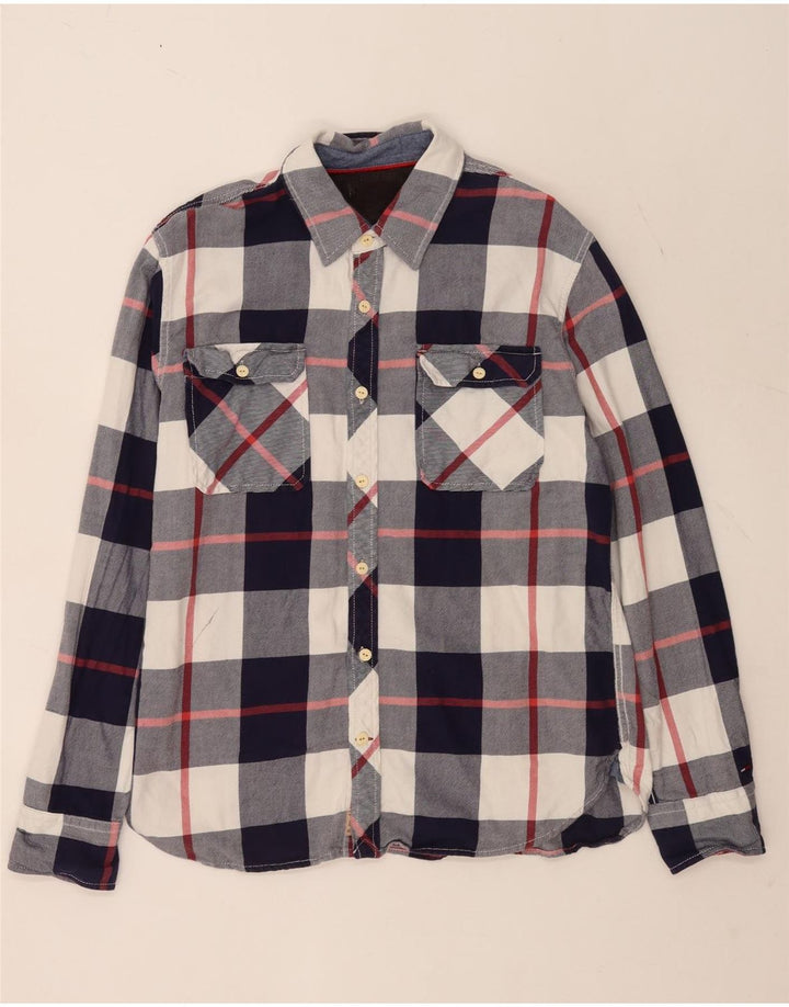 Tommy Hilfiger Herre Flanellskjorte XL Blå Ternet Bomuld