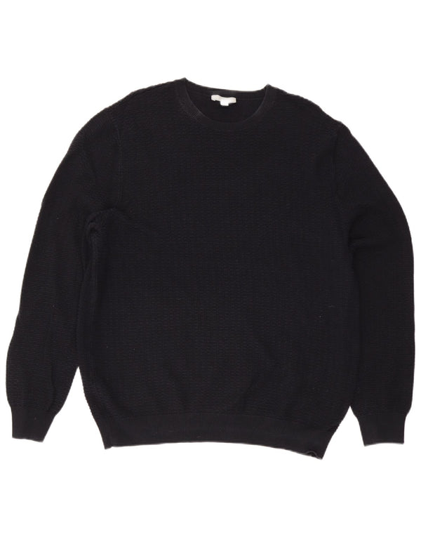 Cos Herre sweater med rund hals XL marineblå bomuld