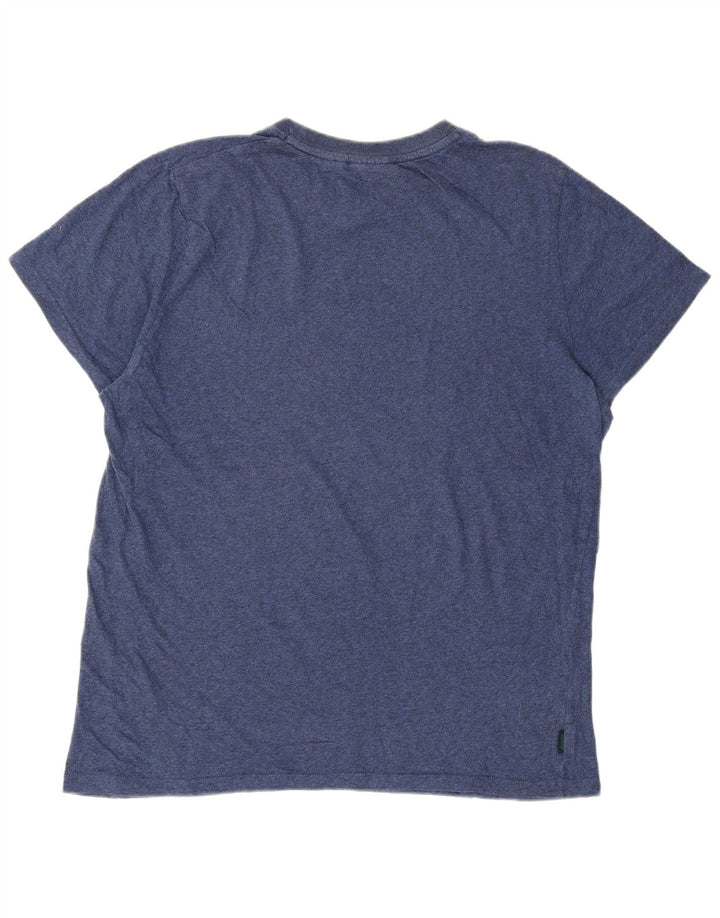 Superdry Herre T-shirt Top 2XL Blå Flecked Bomuld