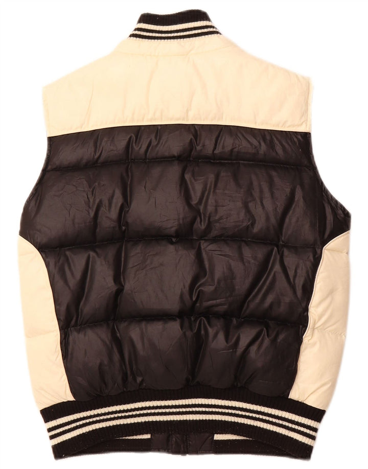 SISLEY Boys Padded Gilet 11-12 Years 2XL Black Colourblock Polyester