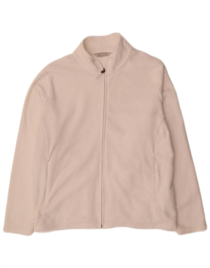 Marks & Spencer Fleecejakke til kvinder UK 24 4XL Hvid Polyester
