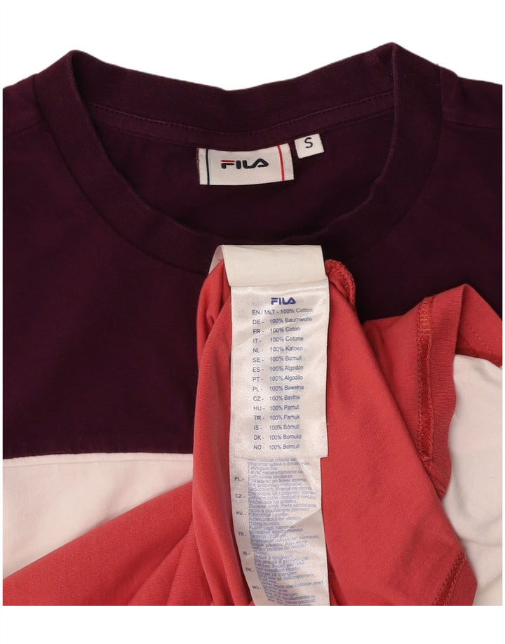 FILA Grafisk T-shirt top til kvinder DK 10 Lille flerfarvet farveblok