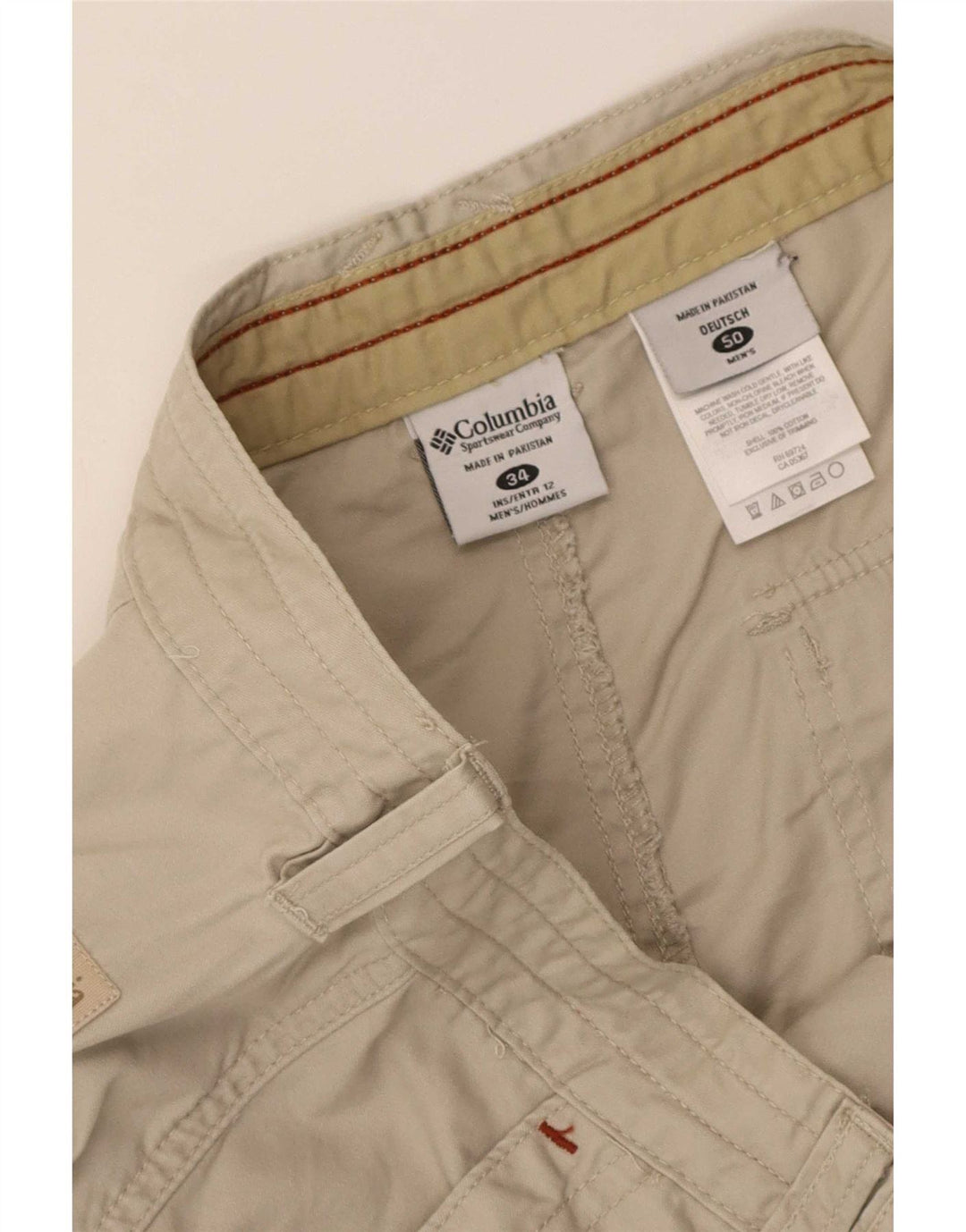 Columbia Herre Cargo Shorts W34 Stor Beige Bomuld