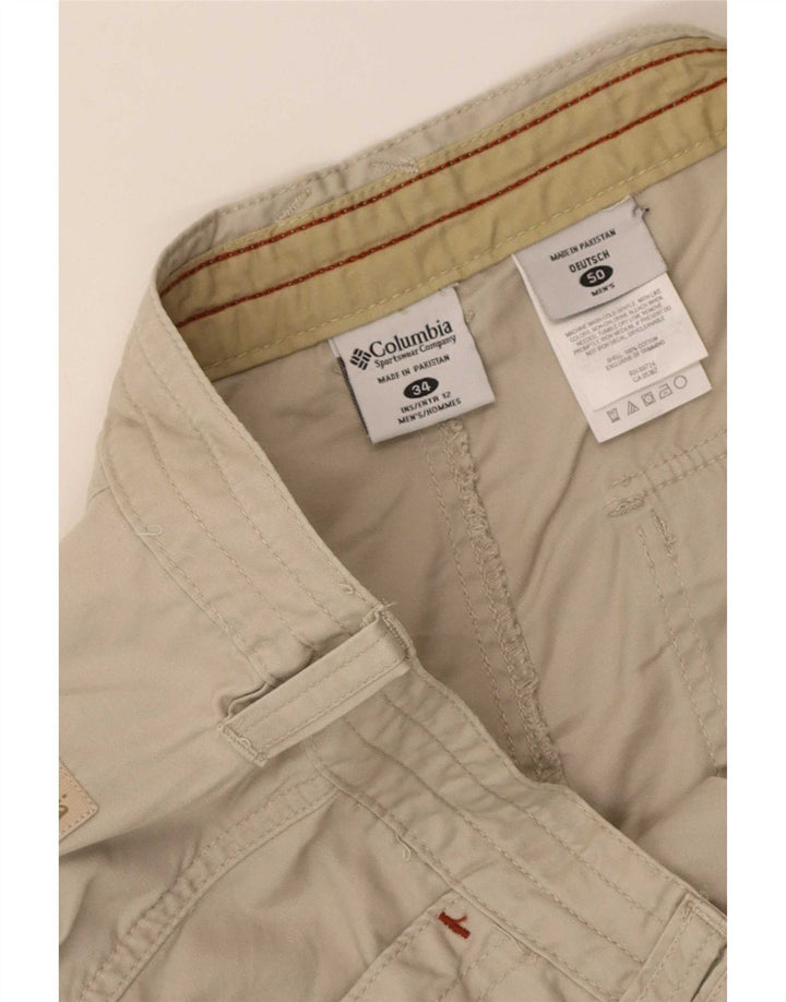 Columbia Herre Cargo Shorts W34 Stor Beige Bomuld