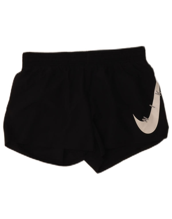 Nike Dame Dri Fit grafiske sportsshorts UK 10 Small Black Polyester