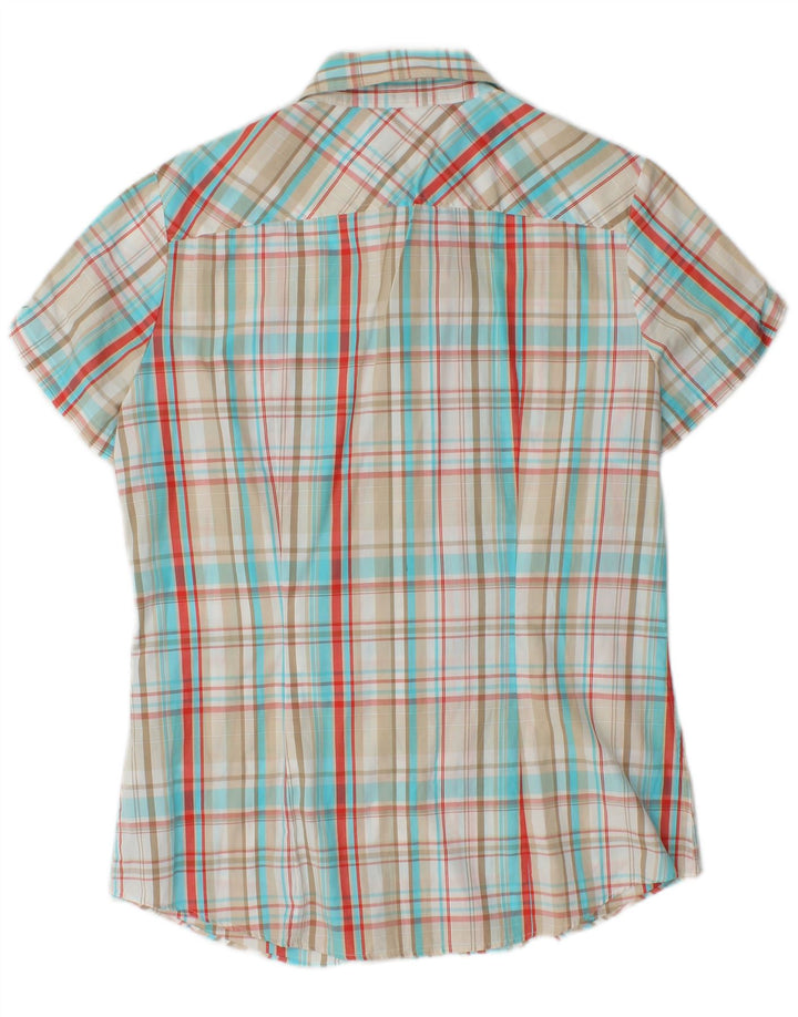 TOMMY HILFIGER Womens Short Sleeve Shirt US 10 Large Multicoloured Check