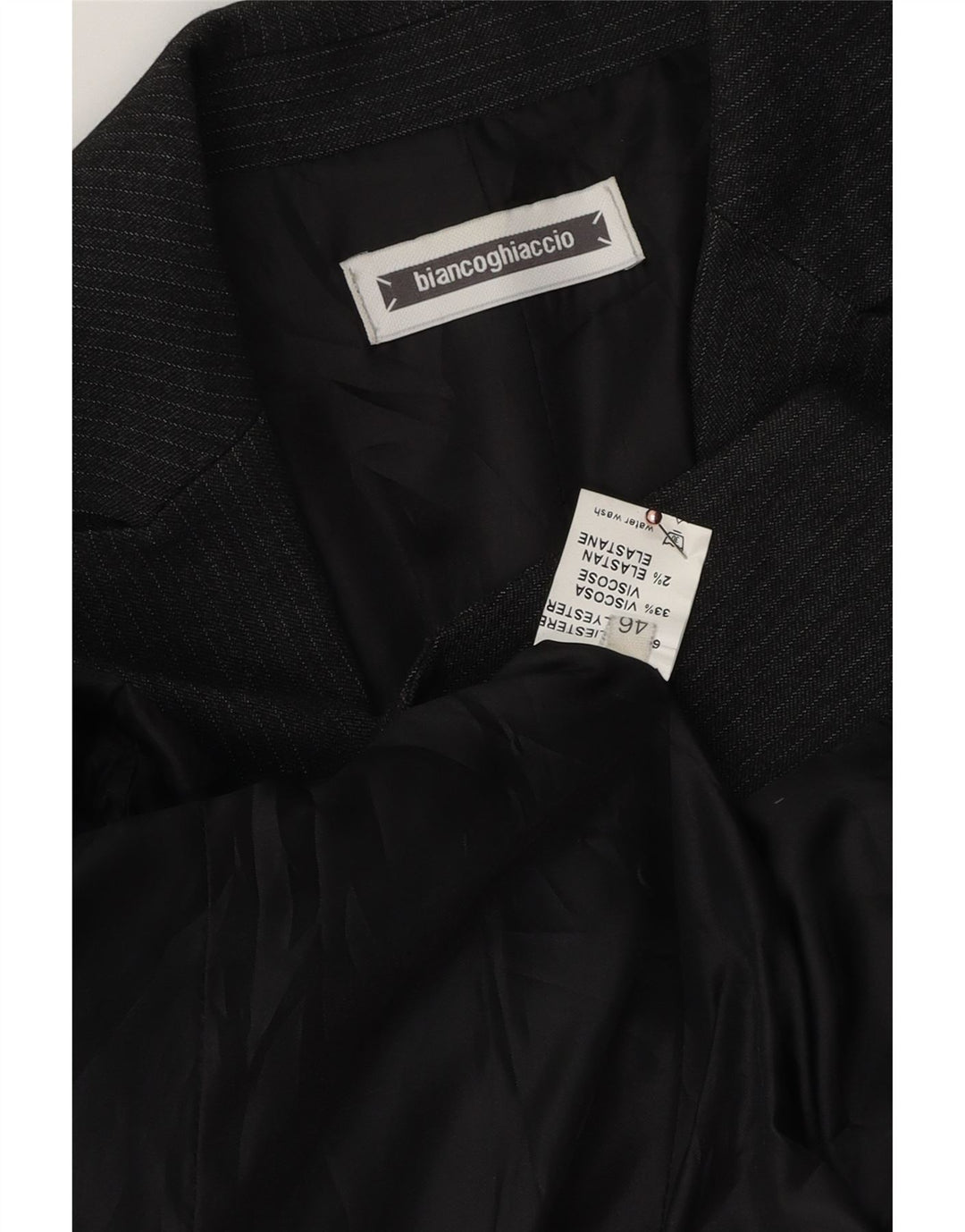 BIANCOGHIACCIO Dame 1-knaps blazerjakke IT 46 stor grå nålestribe