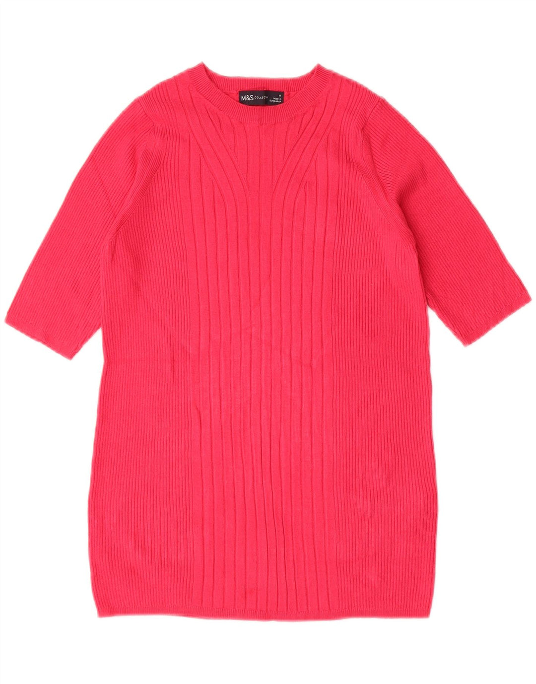 MARKS & SPENCER Womens Crew Neck Jumper Sweater UK 12 Medium Pink Vintage Marks & Spencer and Second-Hand Marks & Spencer from Messina Hembry 