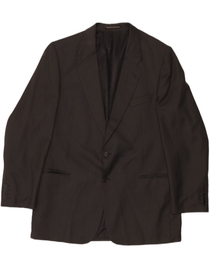 Marks & Spencer Herre lang 2-knaps blazerjakke UK 46 XL Grå Ny uld