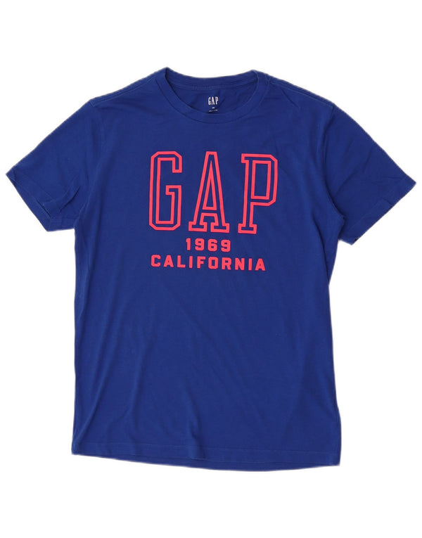 Gap Herre Grafisk T-Shirt Top XS Blå Bomuld