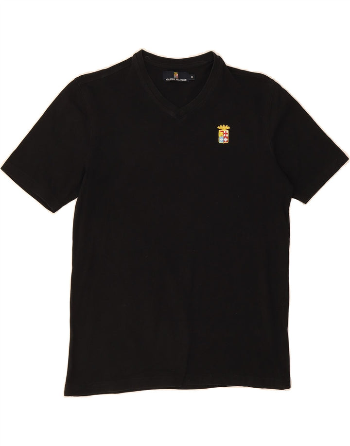 MARINA MILITARE Womens T-Shirt Top UK 14 Medium Black Vintage Marina Militare and Second-Hand Marina Militare from Messina Hembry 