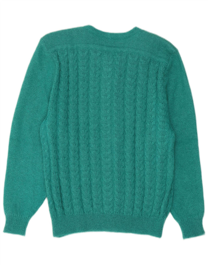 Vintage dame cardigan sweater IT 44 Medium Green Mohair