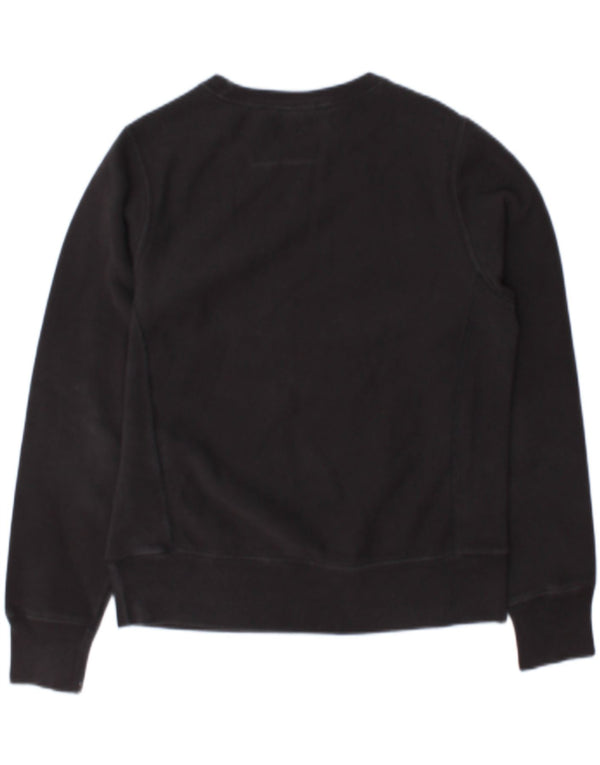 Champion Womens Grafisk Oversized Sweatshirt Jumper UK 10 Small Black