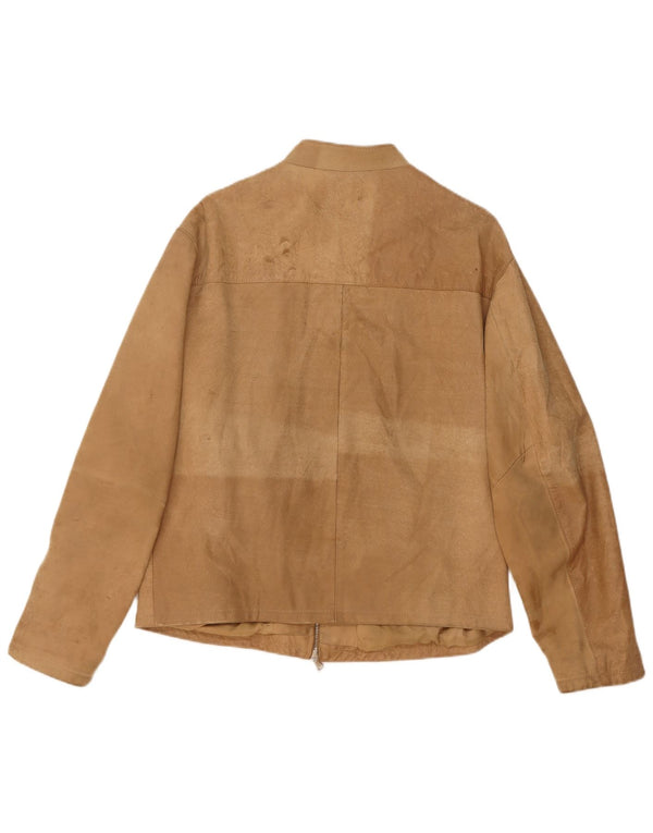 Vintage herre ruskindsjakke UK 40 Stort beige læder