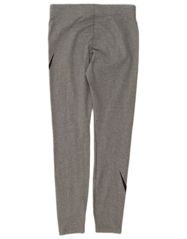 Nike Dame Leggings UK 14 Medium Grey Cotton Sports