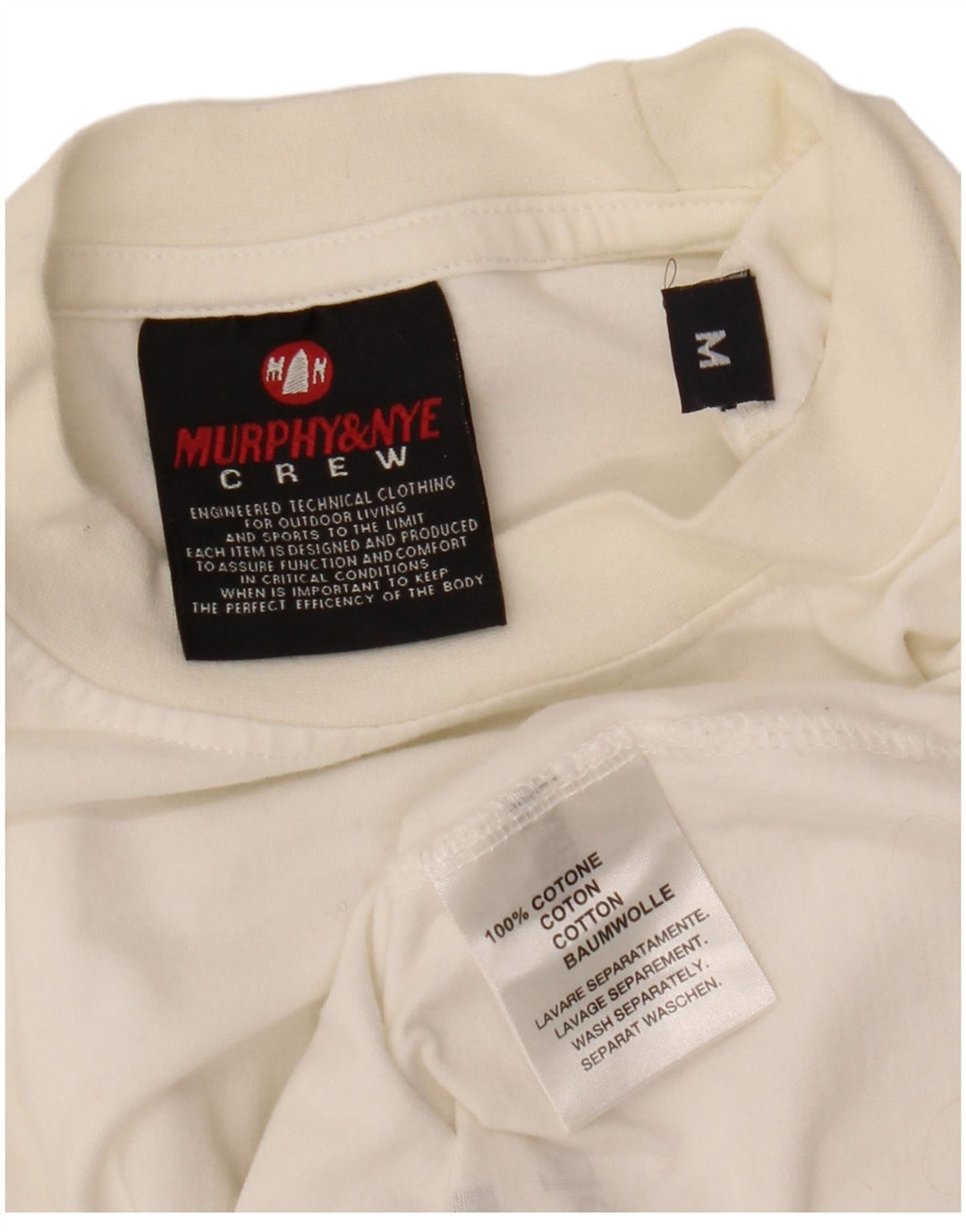 MURPHY & NYE Herre Barcolana Grafisk T-Shirt Top Medium White Colourblock