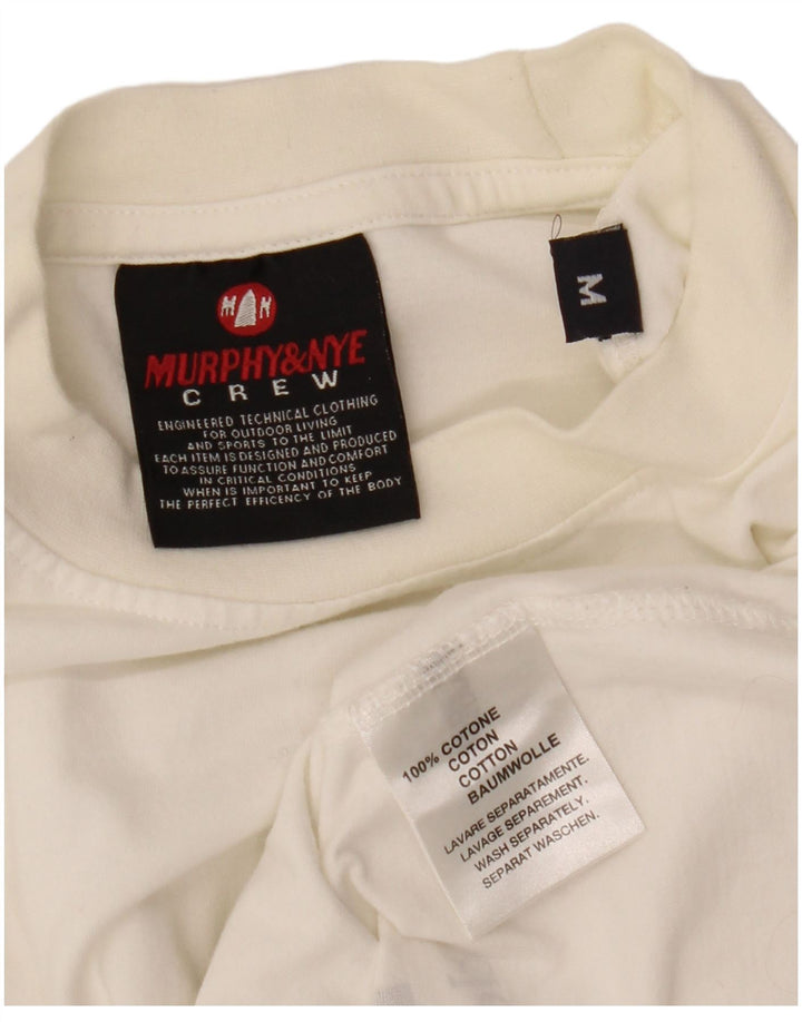 MURPHY & NYE Herre Barcolana Grafisk T-Shirt Top Medium White Colourblock
