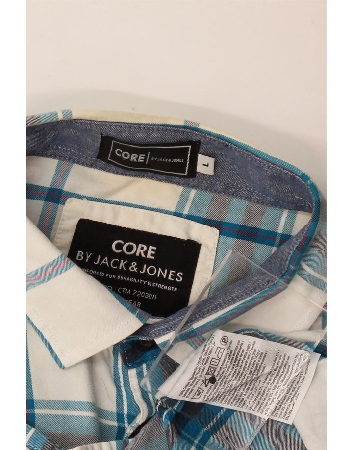 Jack & Jones herreskjorte stor blå ternet bomuld