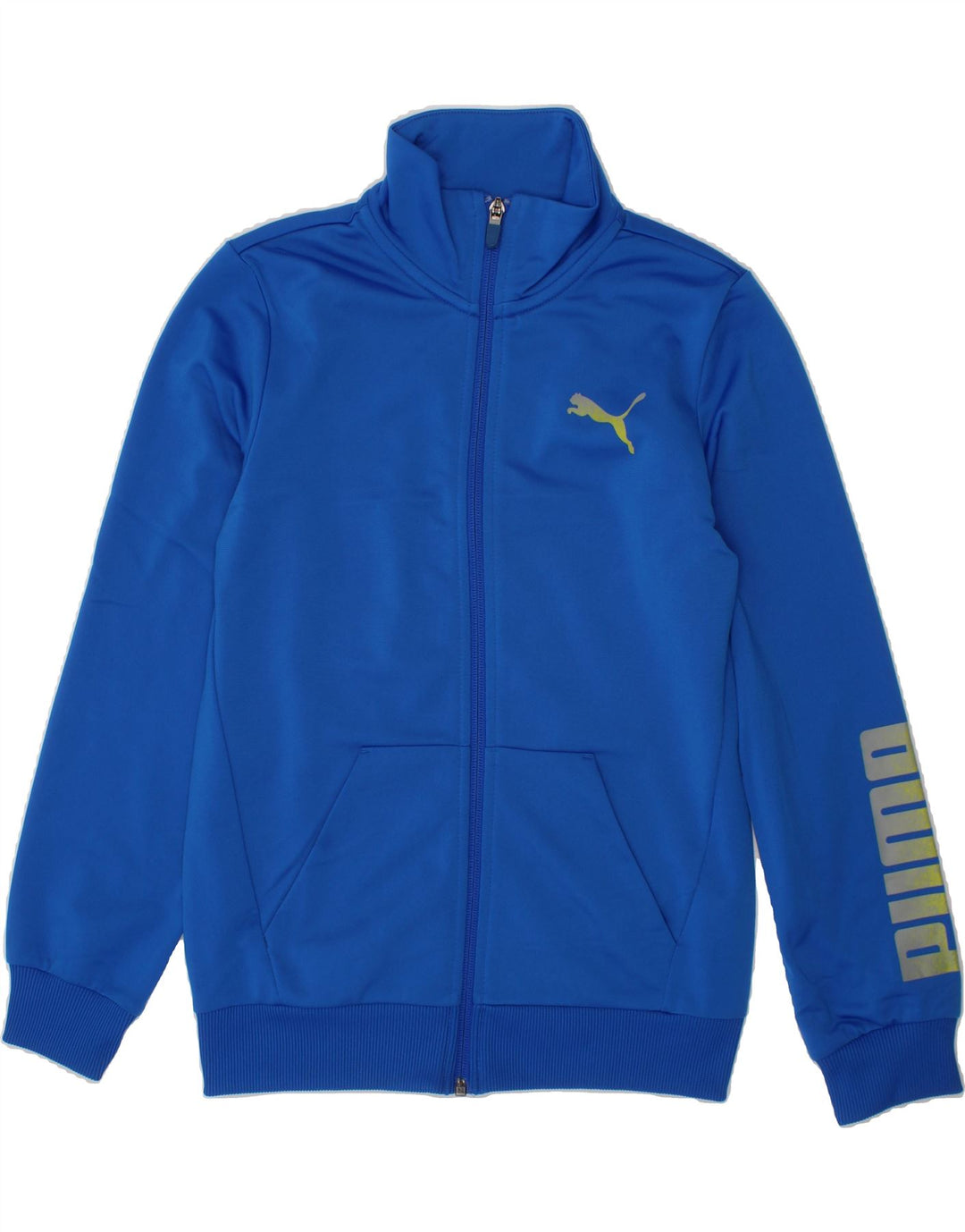 PUMA Boys Graphic Tracksuit Top Jacket 9-10 Years Medium  Blue Polyester Vintage Puma and Second-Hand Puma from Messina Hembry 