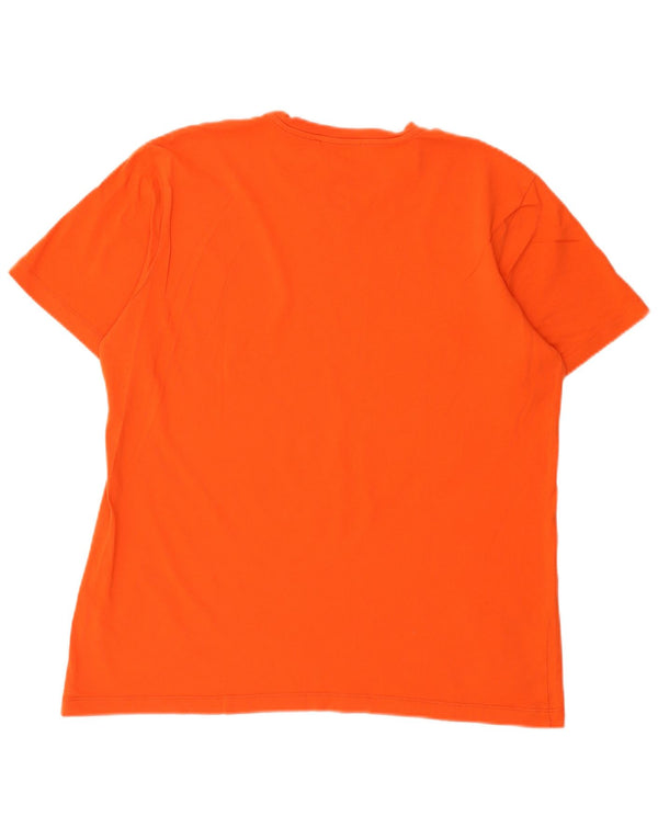 Trussardi Herre grafisk T-shirt Top XL Orange Bomuld