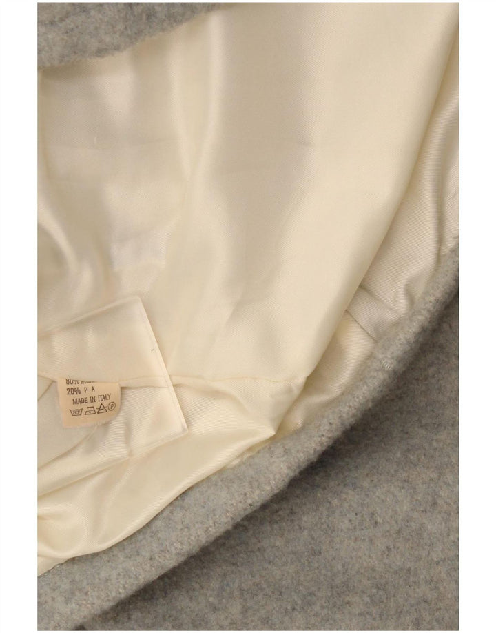 Vintage hættefrakke til kvinder UK 18 XL grå uld