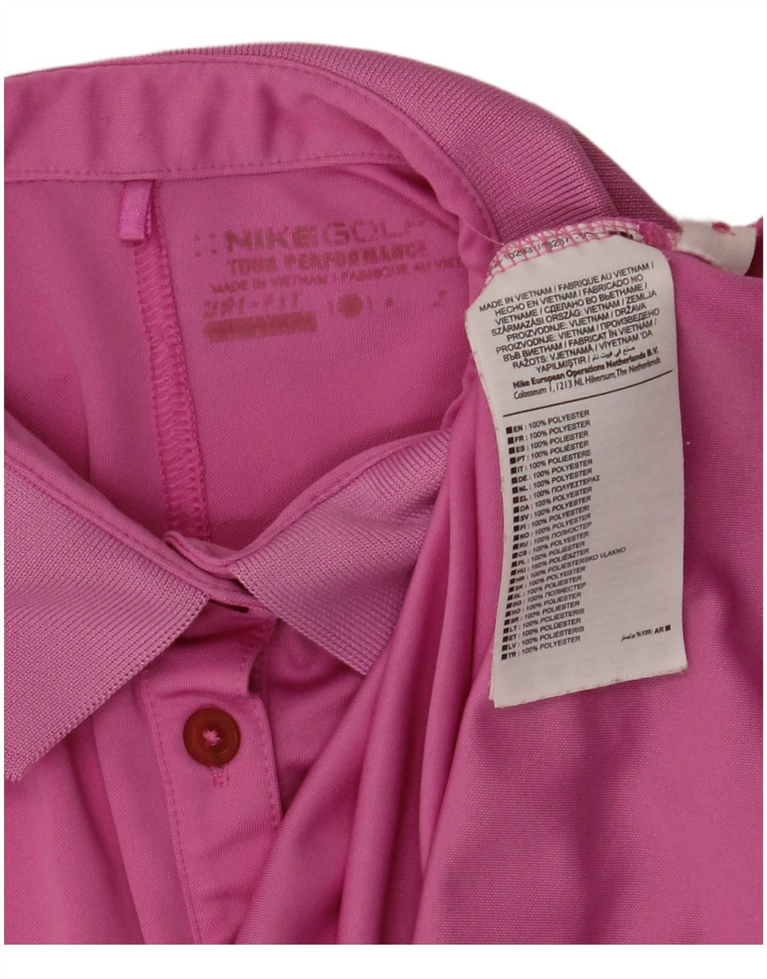 NIKE Dame Dri Fit Polo Shirt UK 12 Medium Pink Polyester