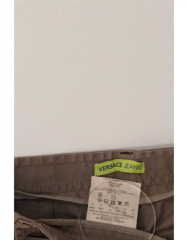 Versace Dame Straight Jeans W36 L34 Beige Bomuld