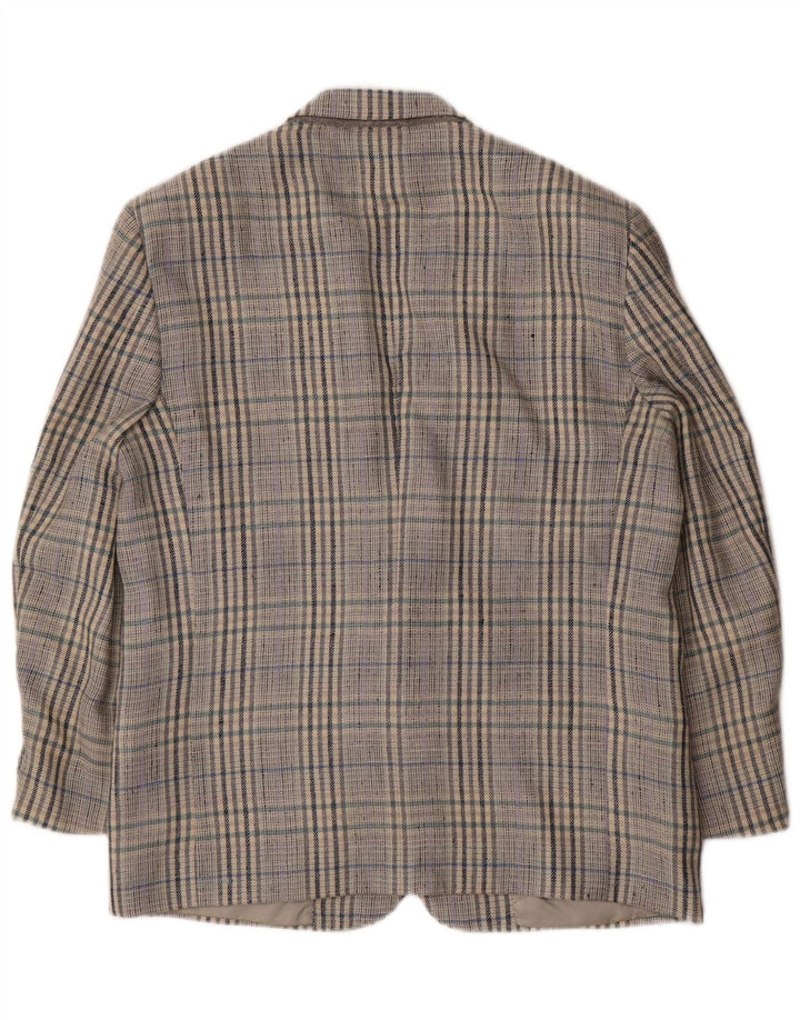 Valentino Dame 2-knaps blazerjakke IT 50 XL Grå ternet uld