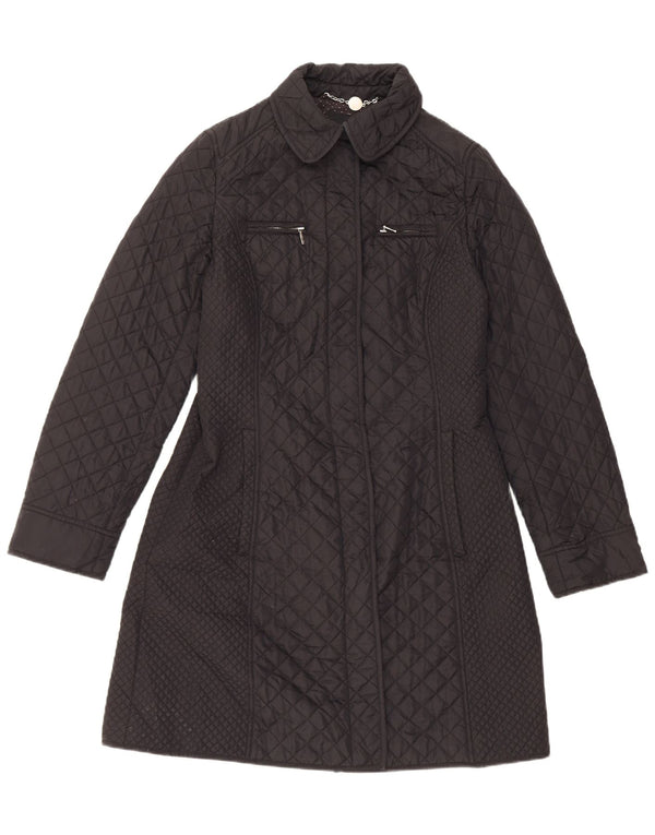 Hobbs Dame Quiltet Windbreaker Coat UK 10 Small Black Nylon