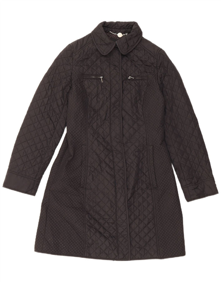 Hobbs Dame Quiltet Windbreaker Coat UK 10 Small Black Nylon