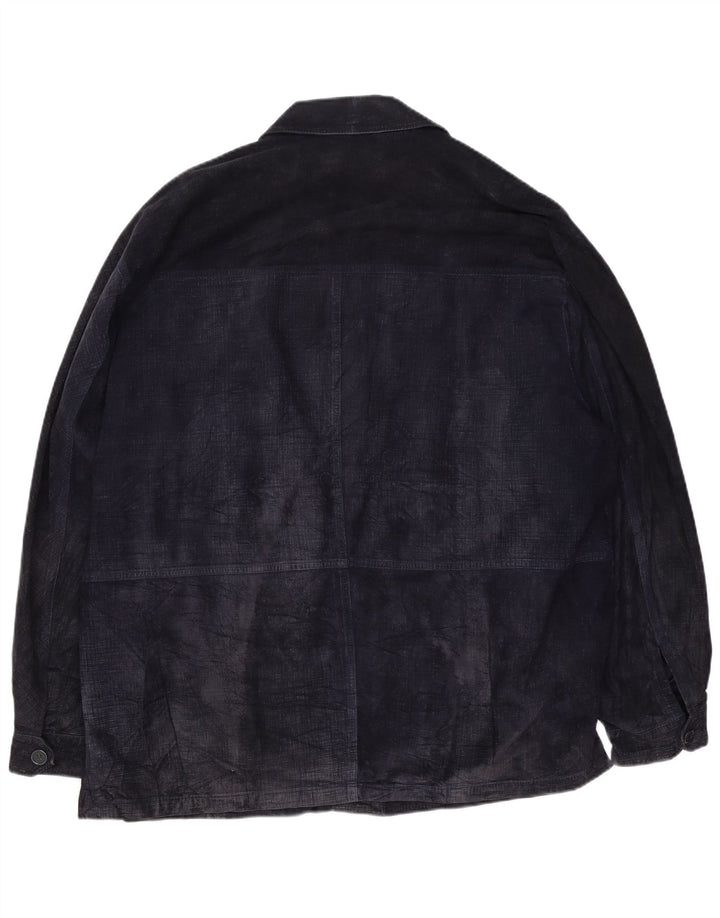 Luciano Soprani Herre Ruskindsjakke IT 60 5XL Navy Blue Læder