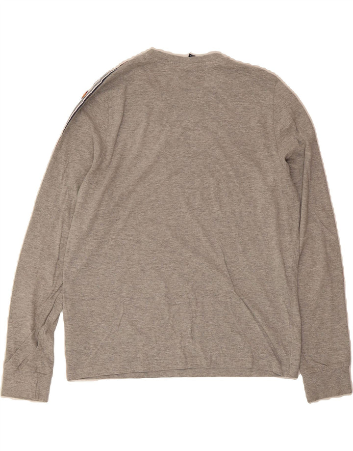 ELLESSE Womens Graphic Top Long Sleeve UK 12 Medium Grey Colourblock Vintage Ellesse and Second-Hand Ellesse from Messina Hembry 