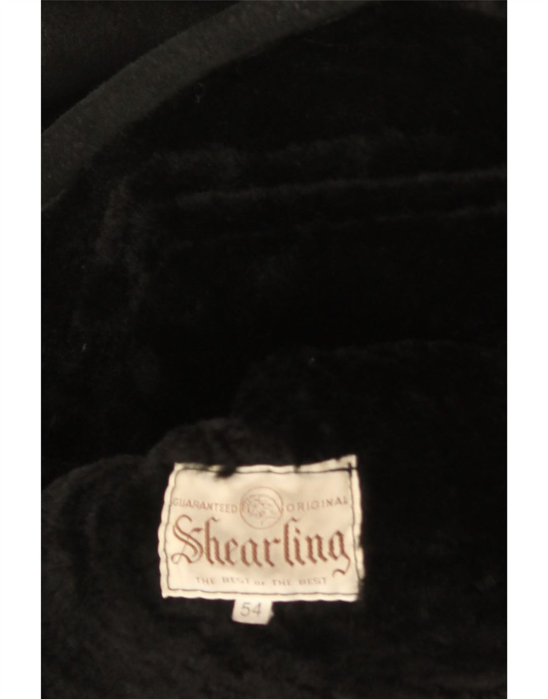 Vintage Herre Shearling Jacket IT 54 2XL Sort Shearling