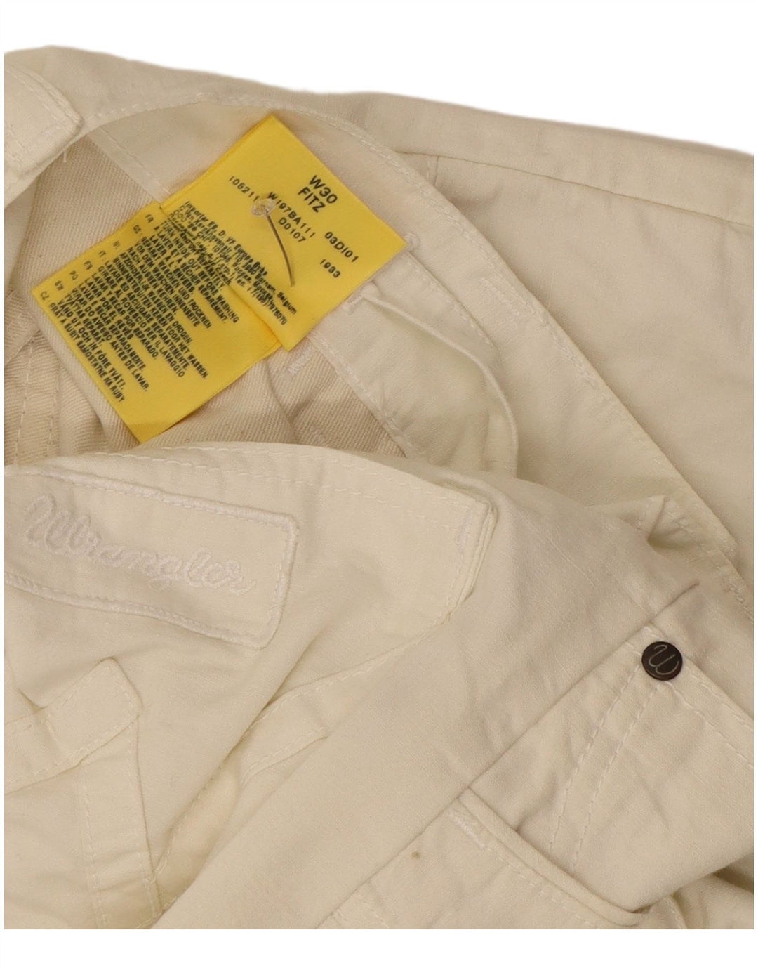 Wrangler Herre Fitz Cargo Shorts W30 Medium Hvid Bomuld