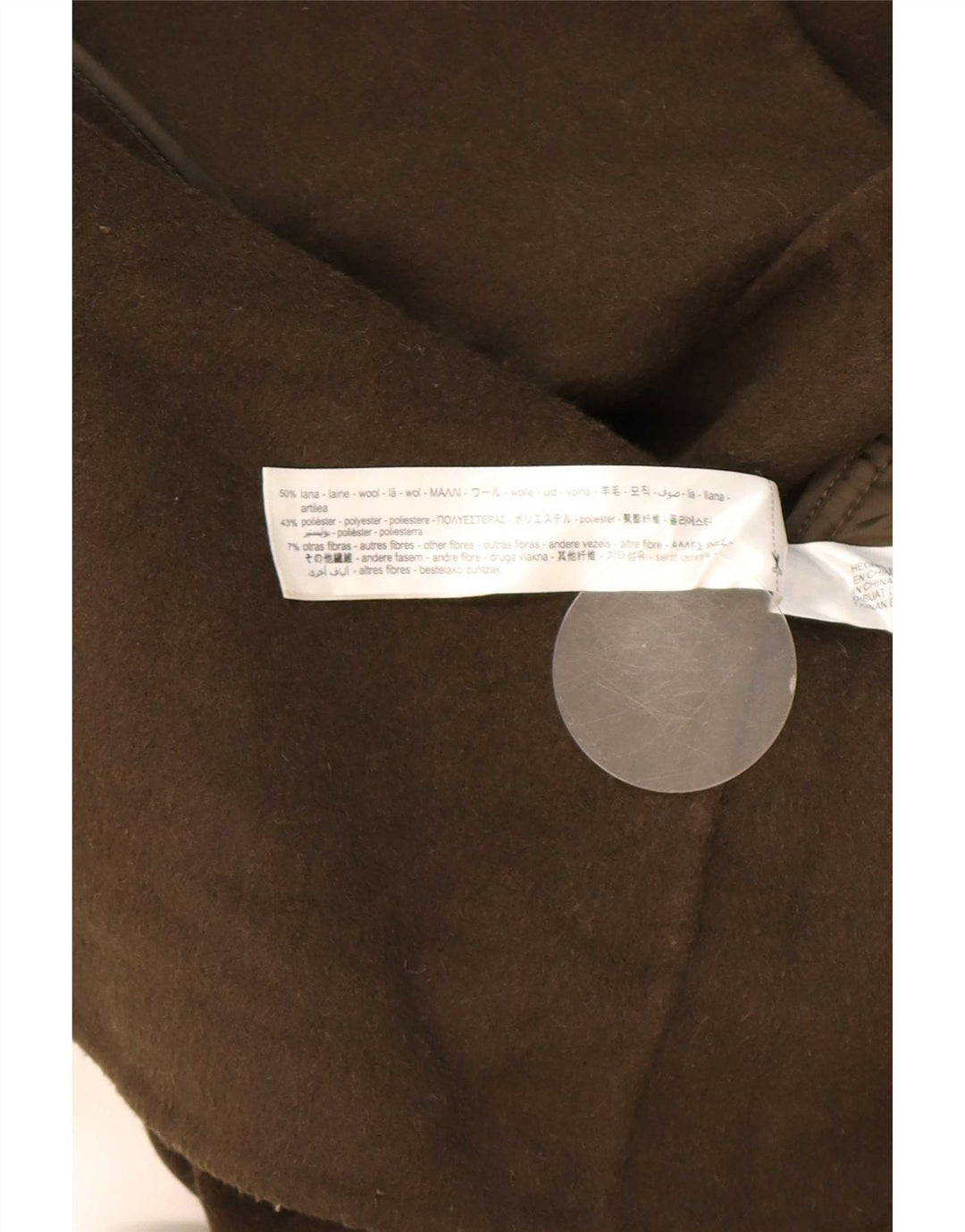 Zara Dame Oversized Double Breasted Blazer Jacket UK 10 Small Khaki Wool
