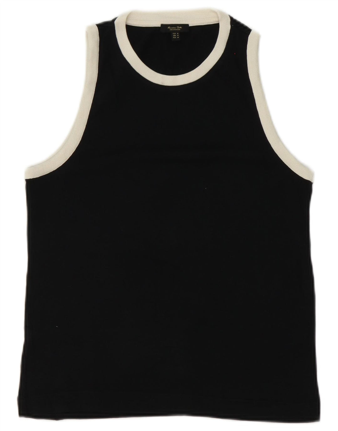 Massimo Dutti Damevest Top UK 12 Medium Sort Bomuld
