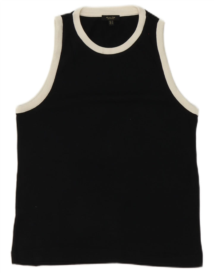 Massimo Dutti Damevest Top UK 12 Medium Sort Bomuld