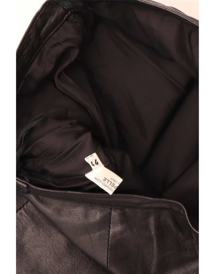 Vintage lædernederdel til kvinder IT 44 Medium W28 Sort