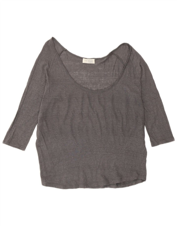 Zara Dame Top 3/4 ærme UK 16 Large Grå