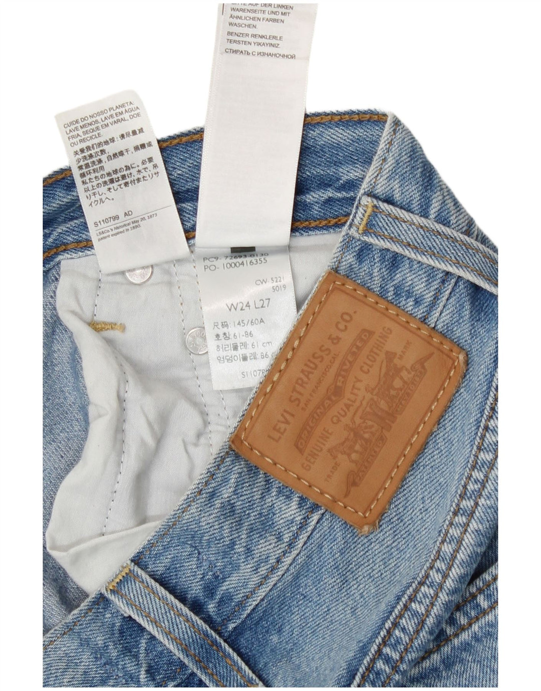 Levi's Dame Ribcage Straight Jeans W24 L27 Blå Bomuld