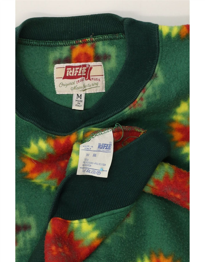 Rifle Herre abstrakt mønster Fleece Jumper Medium Grøn Geometrisk Polyester