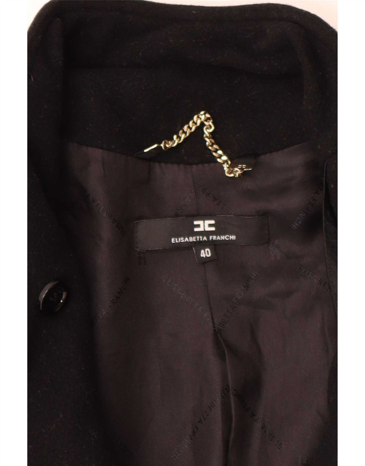 Elisabetta Franchi Dame Oversized Overfrakke IT 40 Lille Sort