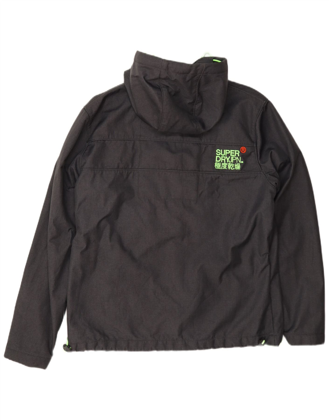 Superdry Windtrekker regnjakke med hætte til mænd UK 44 2XL Grå polyester